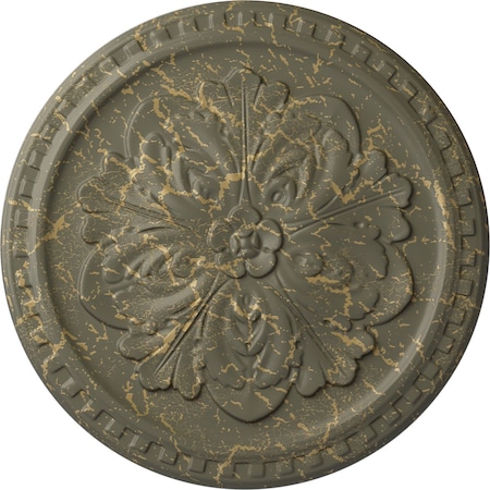 Ekena Millwork Emeryville Ceiling Medallion, Hand-Painted Witch Hazel Crackle, 16 7/8"OD x 5/8"P CM16ERWHC